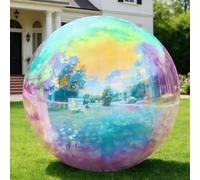 Iridescen - Palloncino gonfiabile a forma di specchio, grande, in PVC, da appendere e stare in piedi, per Natale, compleanno, festa, matrimonio, decorazione, altri eventi (1 pezzo, 50 cm + pompa)