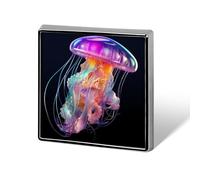Iridescente Glowing Jelly Fish Unisex Spille & Pins Quadrati Leggero Risvolto Distintivo Gioielli per Abbigliamento Scialle Cappello