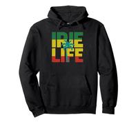 Irie Life Colori Rasta Giamaica Giamaicano Reggae Music Vibes Felpa con Cappuccio