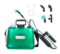 Iriisy Pompa a Spalla Elettrica per Piante da 8L con 4 Ugelli Pompa Irroratrice a Batteria Ricaricabile per Prato, Giardino, Piante, Irrigazione (Verde)