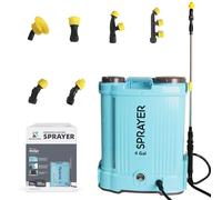 Iriisy Pompa Irroratrice a Batteria 16L Spruzzatore a Pressione da Giardino | Atomizzatore a Spalla 12V con 6 Ugelli, Velocità Regolabile, Nebulizzatore Elettrico per Piante, Giardino e Agricoltura