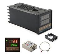 Iriisy Regolatore di Temperatura con PID Termoregolatore AC 110-240V Termostato Digitale Sessore Relè SSR 40A REX-C100