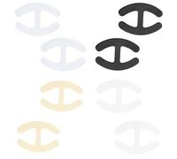 Irikdescia Set di 8 clip per reggiseno, ovali, a forma di lettera H incrociata, per abiti da sposa, sport, fitness, per evitare scivolamenti (colore della pelle, bianco, nero, trasparente)
