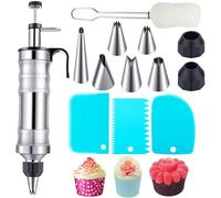 iringa Per Dolci, Beccucci Per Pasticceria Kit 13 Pezzi, Sac a Poche In Acciaio Inox, 6 Beccucci Sac a Poche, 3 Raschietti Per Torte, Saccapoche Professionale Per Cupcake, Ciambelle, Pasticceria
