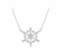 IRIRI Collana in Argento Sterling con Fiocco di Neve for Donna, Regolabile, Catena a Strati da 40+5 cm | Ipoallergenica, Resistente all'ossidazione | Regalo di Compleanno e San Valentino