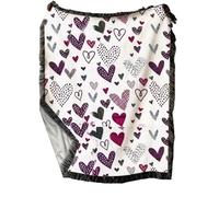 IRIRI Cute Heart Pattern Fleece Throw Blanket, Soft Reversible Plush Blanket for Couch Sofa, all-Season Cozy Decorative Gift Blanket, 50x60 Inches(150 * 200cm)