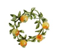 IRIRI Ghirlanda Spilla Smalto Gioielli da donna Mirtillo Arancione Melograno Rosa Pesca Viola Bacca(Yellow-Orange)