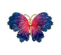 IRIRI Gradient Butterfly Brooch Enamel Gold Tone Statement Pin for Dresses Jackets(Blu)