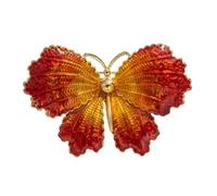 IRIRI Gradient Butterfly Brooch Enamel Gold Tone Statement Pin for Dresses Jackets(Rosso)