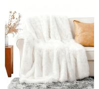 IRIRI Morbide, Soffici, Eleganti E Lussuose, Queste Coperte Sono Perfette for Coprire Letti O Divani, Come Grandi Coperte Calde O for La Decorazione D'interni.(Bianco,127x152cm)
