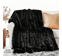 IRIRI Morbide, Soffici, Eleganti E Lussuose, Queste Coperte Sono Perfette for Coprire Letti O Divani, Come Grandi Coperte Calde O for La Decorazione D'interni.(Nero,127x152cm)