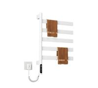 IRIRI Scaldasalviette Elettrico for Bagno, radiatore Elettrico con Rotazione a 180°, scaldasalviette Elettrico a Parete con Temperatura Regolabile(UK White G68)