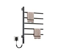 IRIRI Scaldasalviette Elettrico for Bagno, radiatore Elettrico con Rotazione a 180°, scaldasalviette Elettrico a Parete con Temperatura Regolabile(Europe Black G63)