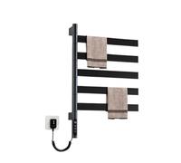 IRIRI Scaldasalviette Elettrico for Bagno, radiatore Elettrico con Rotazione a 180°, scaldasalviette Elettrico a Parete con Temperatura Regolabile(Europe Black G68)