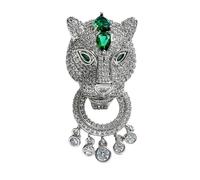 IRIRI Silver Panther Brooch, A Sophisticated and Luxurious Diamond-encrusted Brooch Accessory(C)