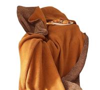 IRIRI Soft Breathable Throw Blanket - Light Beige, Fluffy Bed/Office/Couch Blanket, all-Season Air-Conditioning Cover(Caramel Brown)