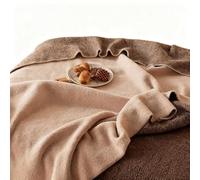 IRIRI Soft Fluffy Throw Blanket - Caramel Brown, Cozy Couch/Office Nap Blanket, Breathable Lightweight Bed Blanket(Beige)