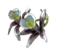 IRIRI Spilla con fiore smaltato in argento sterling 925, spilla floreale con orchidea realizzata a mano for donna, gioielli vintage for abito