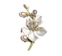 IRIRI Spilla floreale con perle d'acqua dolce