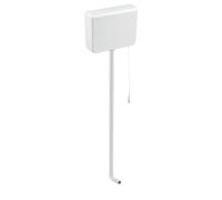 Iris Alta 674405 - Cassetta di risciacquo WC esterna per installazione alta, con azionamento a tirante, colore bianco