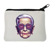 Iris Apfel Fashion Logo Neoprene Portamonete 10x11cm Bianco