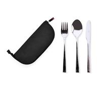 Iris Barcelona - Custodia di Posate Universale con Gomma Fissaggio e Cerniera, Colore Nero Marmorizzato| Custodia Universale Tutto Tipo di Posate
