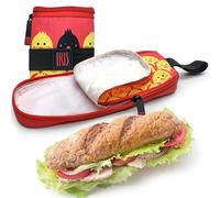 Iris Barcelona Porta panini per bambini riutilizzabile e pieghevole - Design flessibile con gomma (26 x 12 x 2,5 cm) - Interno impermeabile FOOD SAFE - Ideale per cole, escursioni, asilo (rosso)