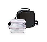 Iris Basic Borsa Porta Alimenti con 2 Scomparti, Tessuto e Poliestere, Nero, 21 x 13,5 x 22 cm