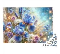 Iris Blu Sfondo Sognante Puzzle 1000 Pezzi per Adulti Gioco di Puzzle 1000 Pezzi Relax Decorazione Casa 38x26cm/1000pcs