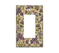Iris - Copertura per interruttore a bilanciere singolo, motivo floreale vintage trifoglio non ti scordar di me, in plastica, dimensioni standard, decorazione per casa, soggiorno, camera da letto