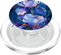 Iris Febbraio Nascita Fiore Floreale Macchiato Blu Scuro Viola PopSockets PopGrip per MagSafe