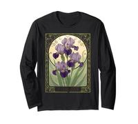 Iris Fiori Compleanno Febbraio Stile Liberty Maglia a Manica