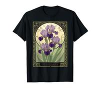 Iris Fiori Compleanno Febbraio Stile Liberty Maglietta