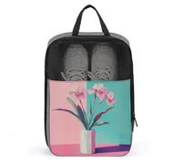 Iris floreale geometrica in un vaso, borsa minimalista per scarpe da viaggio per uso quotidiano anti-polvere porta scarpe da golf