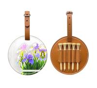 Iris Flowers in The Sun - Borsa portaoggetti per tee da golf, facile da trasportare e più efficiente nel giocare a golf, colore: marrone