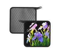 Iris Flowers in The Sun - Tappetino isolante quadrato da 18 cm, adatto per cucinare, cuocere al forno, pentole calde, ecc.