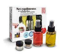 IRIS Glass Food Dressing Set 2 Spray Bottles Liquids (Oil & Vinegar) 50 ml 2 Scr