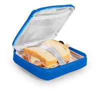 Iris Kids - Marsupio porta panini per bambini con isolamento termico e moschettone. Blu