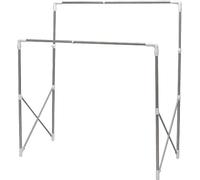 Iris Ohyama, Appendiabiti, 2 ripiani, portata fino a 20 kg, regolabile 97/150 x 66 x 122/160 cm, interno o esterno - Appendiabiti multifunzione telescopico SMH-150R - Bianco