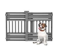 Iris Ohyama, Barriera, Recinzione di Sicurezza per Scale in Plastica (PP) per Cani, Gatti, L61 x P5 x A64 cm, Estensibile, Senza Foratura, Corridoio, Cucina, PBR-600, Grigio