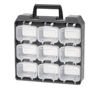 Iris Ohyama, Caso con scompartimenti, fai da te, 9 scompartimenti a vite rimovibili, con supporto per cintura, facile da trasportare, garage - Unit Case UC-9 - Grigio / Nero