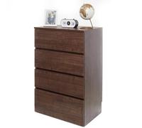 Iris Ohyama, Comò/Cassettone in legno/Comò con guida a 4 cassetti, Modulare,Design, Ufficio, Casa - Wooden Chest - WCH-590 - Marrone