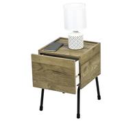 Iris Ohyama, Comodino, Tavolino Piccolo, Comodino, 1 casLottoto Scorrevole, Piedini AntiGraffio, Spazioso, Solido, Elegante Chic, Camera da Letto, Comodino, IWST-300, Ash Brown