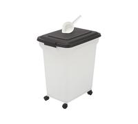 Iris Ohyama, Contenitore per Crocchette, 45L/15kg, Nero, Ermetici, Contenitore per Alimenti in Plastica con Coperchio, con Ruote, Per Cibo per Gatti, Cani, Cibo secco, Dolci, Scatola, ATS-L