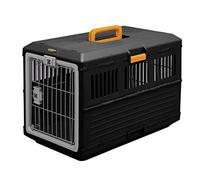 Iris Ohyama, custodia da trasporto / gabbia di trasporto pieghevole a 2 porte, per cane e gatto max 20 kg - Pet Carry - FC-670, plastica, nero, 6 kg, 68,6 x 40,3 x 47,8 cm