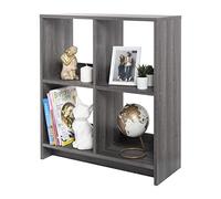 Iris Ohyama, Libreria Cube/Scaffale a Giorno in Legno/Mobile con 4 Ripiani/Ripiano a Giorno in Legno, Modulare,Design, Ufficio, Soggiorno, Scuola - Wood Open Shelf - WOS-4 - Quercia Grigia