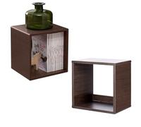 Iris Ohyama, Libreria, Lotto di 2 mobili d'appoggio, Scaffali rimovibili, Design, Moderno, Ufficio, Camera da letto, Salotto - QR-34 - Marrone