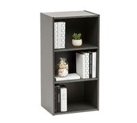 Iris Ohyama, Libreria Media a 3 Livelli/scaffalatura in Legno/libreria a cubo/Armadio per Libri/Armadio con Ripiani, Modulare,Design, Ufficio, Casa - Module Shelf - MDB-3 - Quercia Grigia