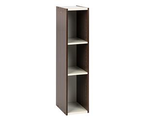 Iris Ohyama, Libreria/scaffale per armadietto a 3 livelli/mobili laterali/scaffale salvaspazio, Modulare, Altezza mensola regolabile 3,2 cm, Ufficio, Casa - Space Saving Shelf - UB-9020 - Marrone