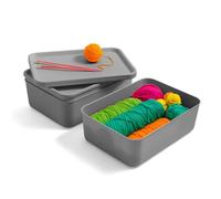 Iris Ohyama, Lot de 3 Boites de Rangement en Plastique avec Couvercle non Clipsable, Empilables, pour Cuisine, Salle de Bain, Chambre, Placard, Bureau, Organisation Solide & Durable, SNL-M